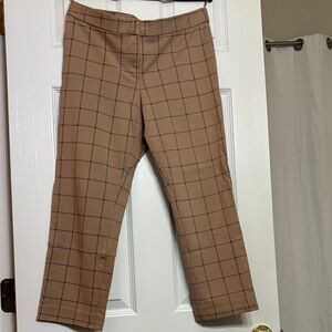 Amanda & Chelsea Brown Grid Pattern Capris